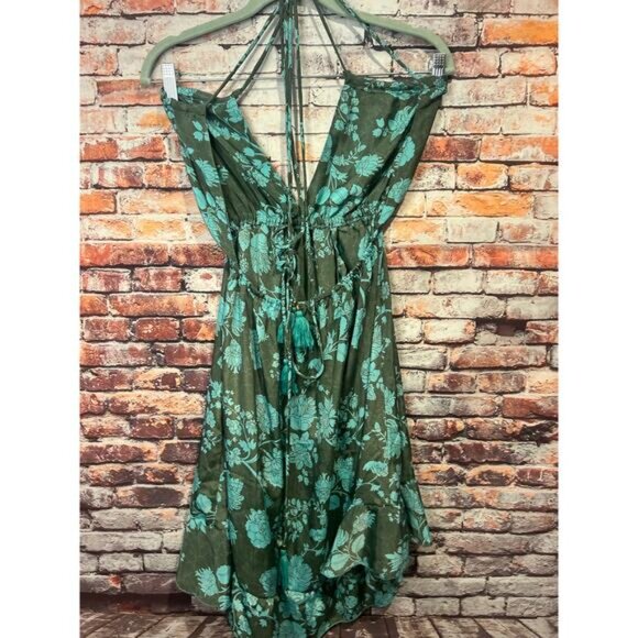 karma highway blue floral ruffled sleeveless short dress women's one size - Picture 3 of 6